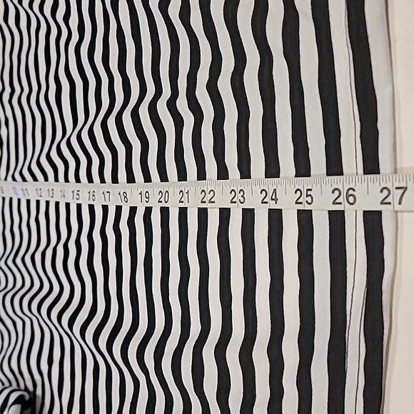 PrettyGarden Striped Cold Shoulder Long Sleeve Tee Shirt Top Black White Large - Picture 9 of 9